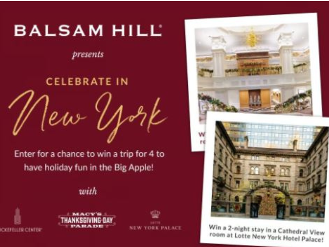 Enter to Win a Thanksgiving Trip to New York, Attendance to the Macy’s Parade, a Balsam Hill Christmas Tree and So Much More!