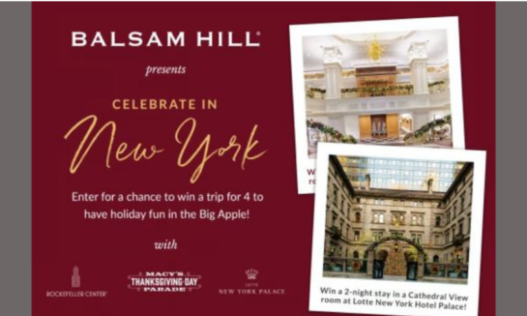 Enter to Win a Thanksgiving Trip to New York, Attendance to the Macy’s Parade, a Balsam Hill Christmas Tree and So Much More!