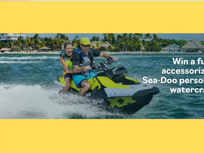 Enter to Win the Choice of a Fully Customized Sea-Doo Personal Watercraft, Snowmobile, Can-Am Off-Road Vehicle,Can-Am On-Road Vehicle or Lynx Snowmobile!