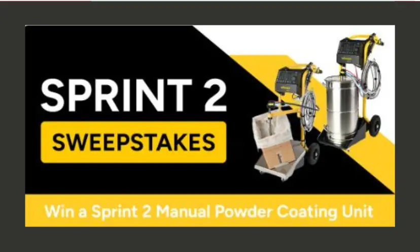 This is a photo that promotes the Sprint 2 Sweepstakes using that exact wording in the picture. It also pictures the manual powder coating sprayer which is the prize being given away.