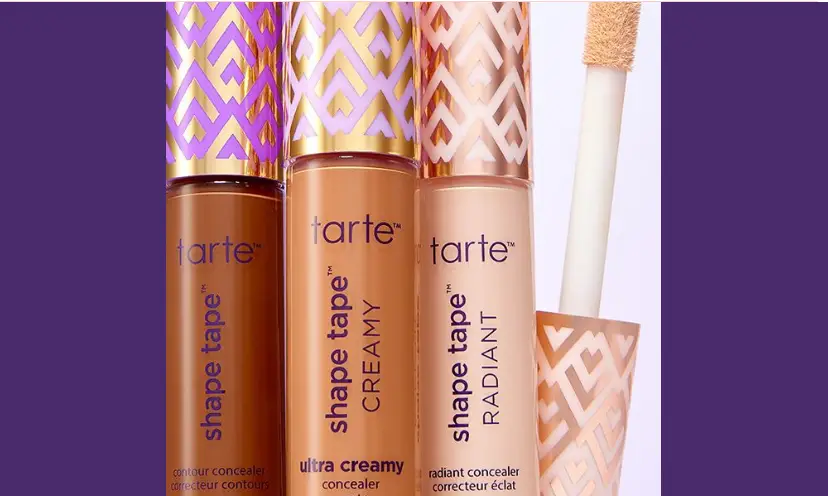 This photo shows three shades of the Tarte brand concealer being offered in this giveaway. It also features the applicator that makes applying easy.