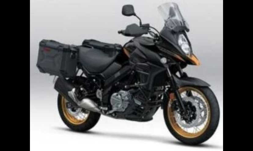 This photo is a representation of the 2025 SUZUKI V-Strom 650 motorcycle that is being offered in this giveaway!
