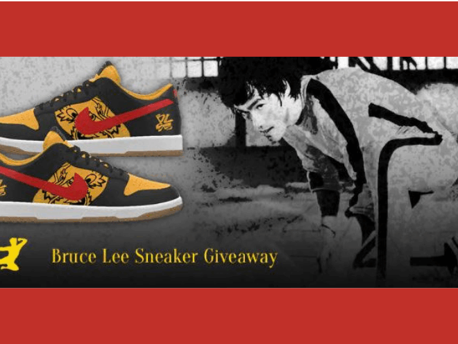 Enter to Win a Pair of Bruce Lee 85th Anniversary Nike Dunk Low Sneakers!