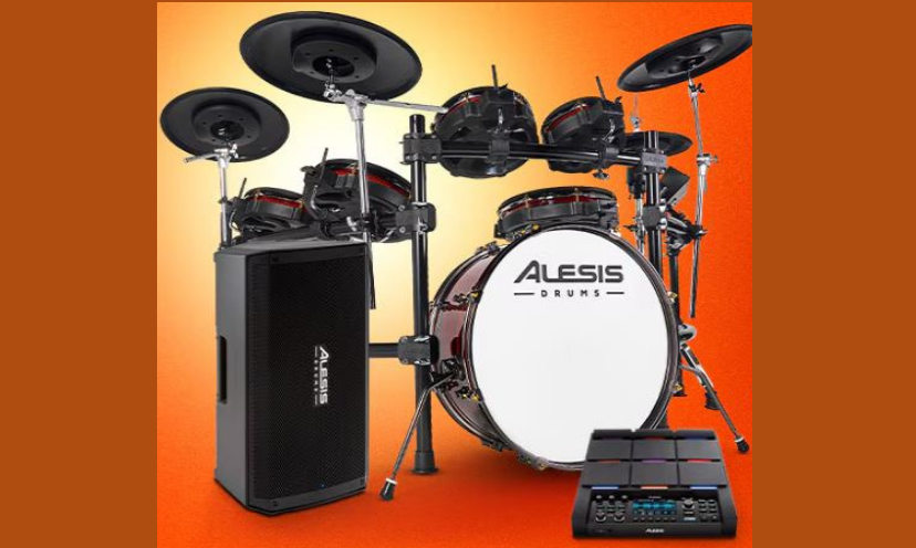 This is a photo complete with the entire drum set and accessories in this amazing giveaway!