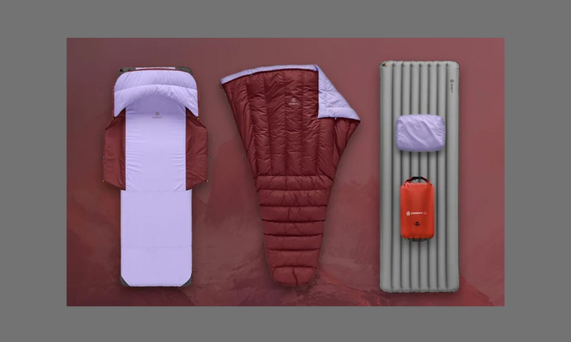 This photo features each part of the Corebed prize package including the bed itself, blanket and all accessories to keep you toasty warm!