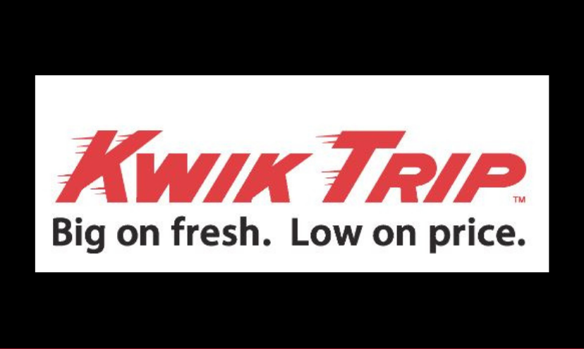 This is a photo of a Kwik Trip logo that includes a promise..."Big on fresh. Low on price".