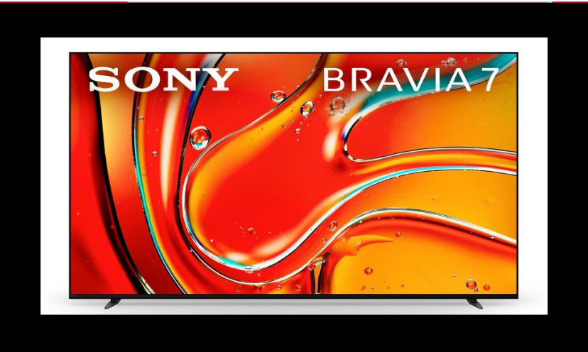 This is a close up photo of the 85-inch Sony Bravia 7 TV available in this giveaway!