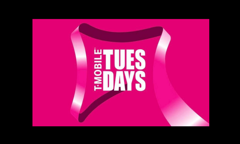 This bright pink and white photo pops with an attention grabbing message..."T-Mobile Tuesdays". This means each Tuesday you could win a different mega prize...like this weeks bundle worth over $4,000!