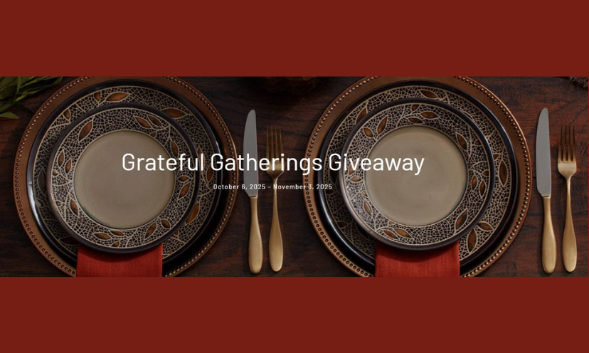 This is a photo of a warm and inviting table setting from Mikasa. It looks like Thanksgiving vibes, but with this giveaway, you can choose from their entire selection with the $500 gift card!