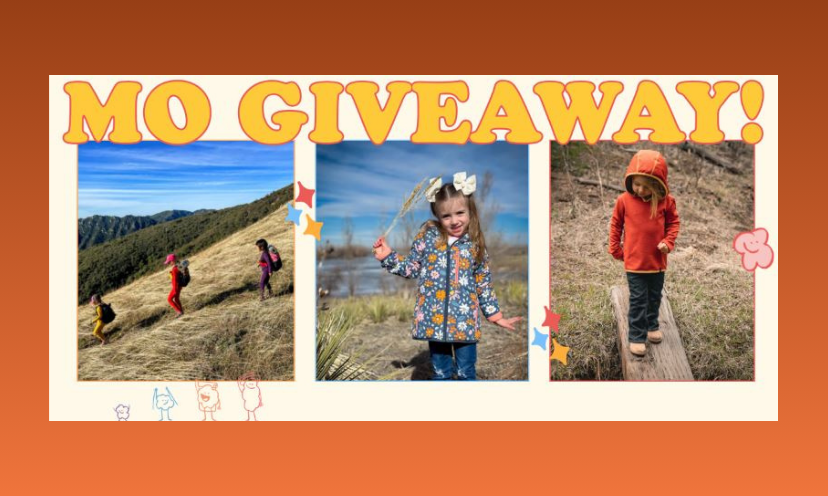 This is an official giveaway photo featuring three snapshots of kids enjoying the outdoors in their win from the MO Cozy Season Giveaway!