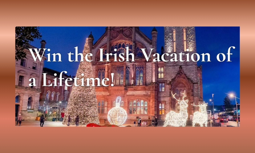 This is a photo of what Christmas in Ireland looks like...complete with majestic buildings, incredible decor and the magic of sparkling lights everywhere!