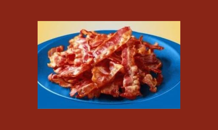 This is a photo of a plate full of brown, crispy, mouthwatering bacon! And you could win over $500 worth!