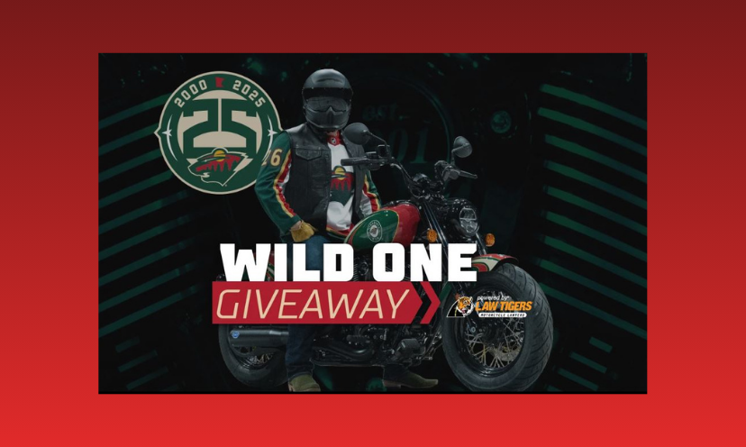 This is a photo of a suited up rider on the seat of the 25th Anniversary Indian Chief Dark Horse Motorcycle that is now up for grabs in the Wild One Giveaway!