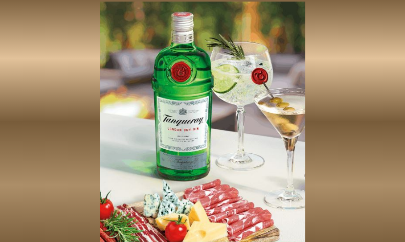 This photo represents the charcuterie hosting kit offered in this sweepstakes. It shows festive drinks, an enticing charcuterie board loaded with meats, cheeses and veggies!