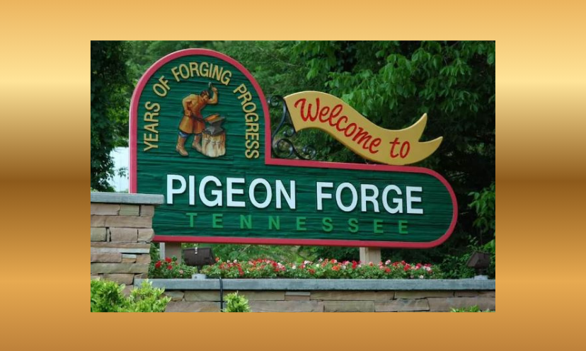This is a photo of the rustic and inviting welcome sign in Pigeon Forge, Tennessee!