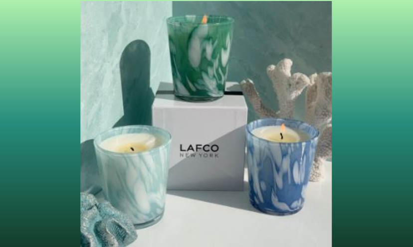 This photo features three of the exquisite candles offered in this giveaway...with a white coral accent in the background!