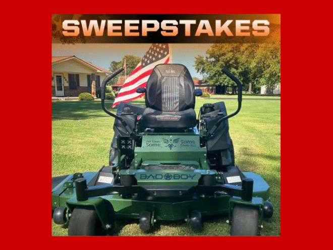 Enter to Win a Bad Boy Military Edition ZT Elite 60” Zero Turn Lawn Mower! 