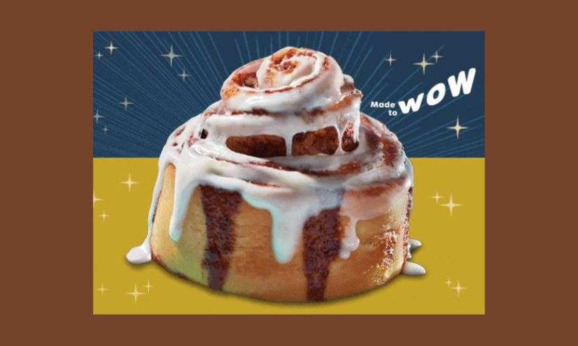 This simple photo is loaded with ooey-gooey goodness as it gives a close up view of a Cinnabon roll!