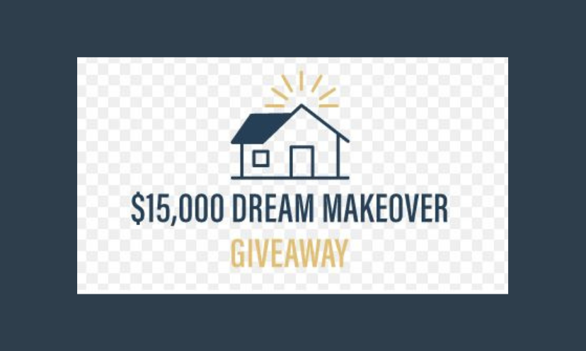 This is a simple photo of a house drawing and a caption that says "$15,000 dream makeover giveaway". Enter today for your chance to win a $15,000 Bassett Furniture shopping spree!